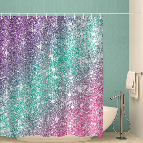 Ombre Shimmer Background Waterproof Shower Curtain Shining Bathroom Decor