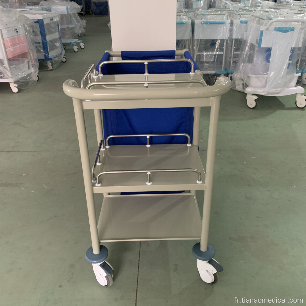 Chariot à linge multifonctionnel en acier pour hôpital