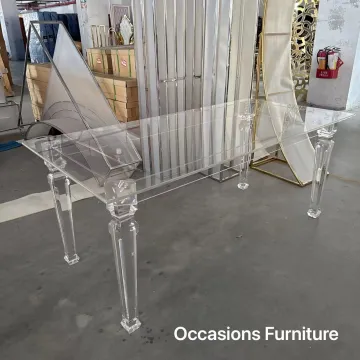 2024 Clear Acrylic Guess Wedding Dining Table - 10 to 12 Seats