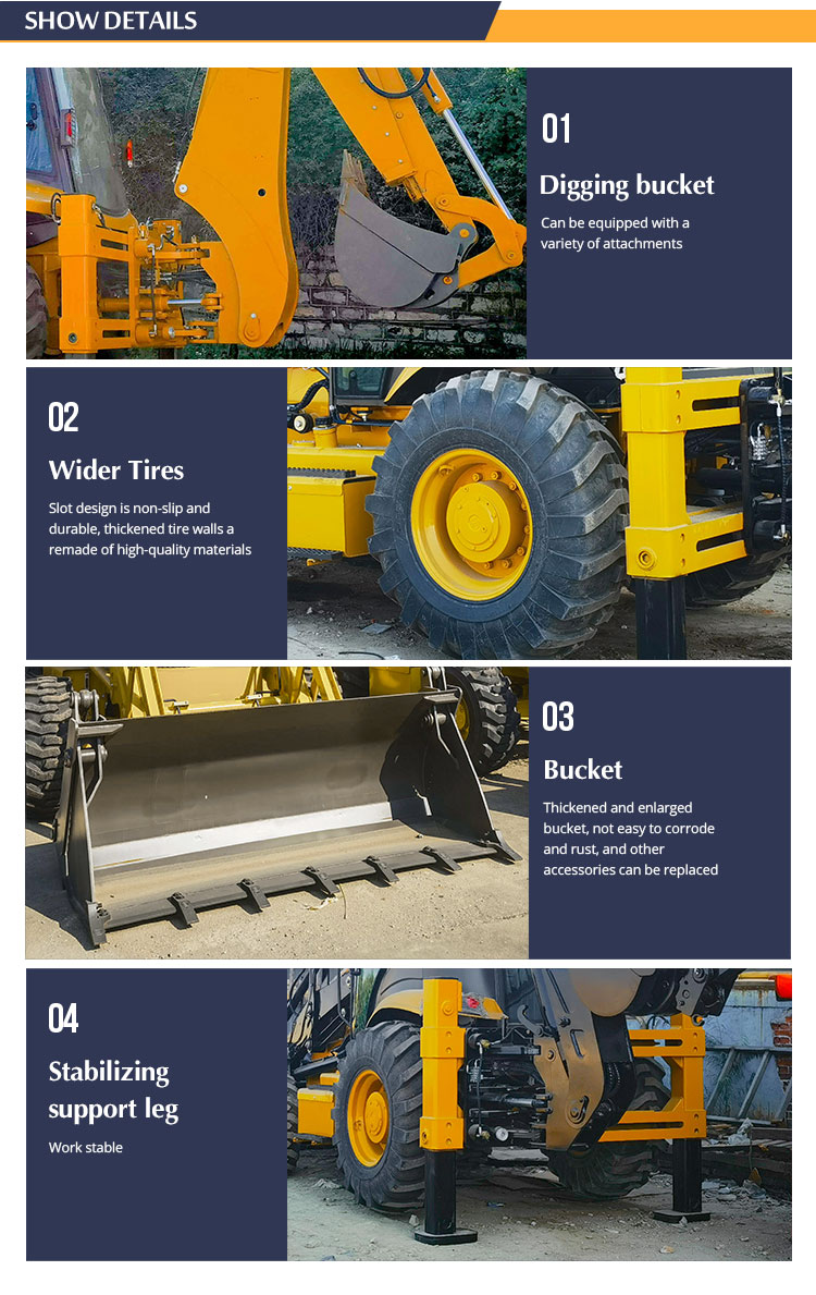 รถตักล้อขนาดเล็กรถขุด Backhoe Loader Towable คุณภาพสูง รถตักล้อขนาดเล็ก ...