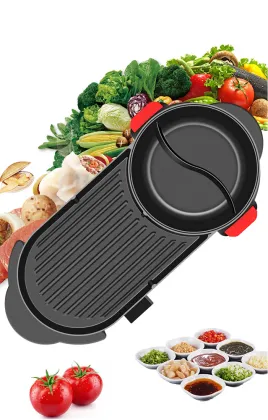Integrated Non-stick Barbecue Stove Hot Pot