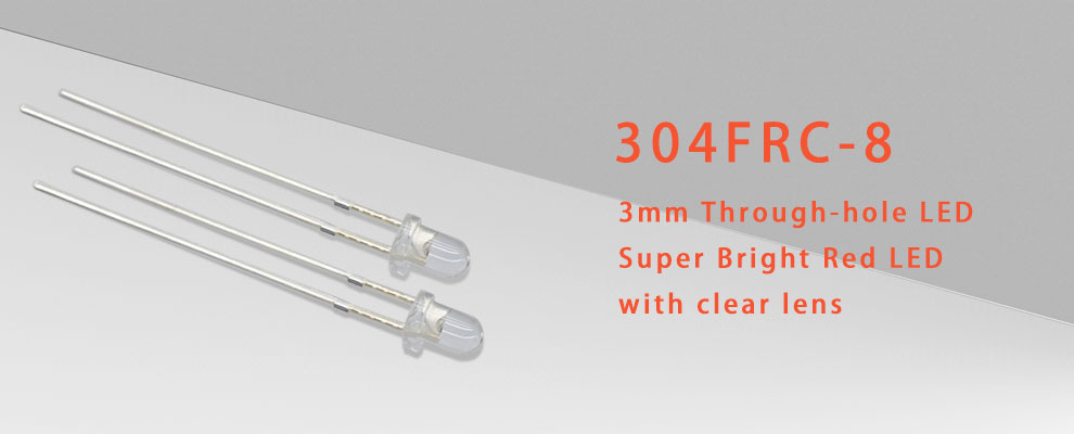 3mm red LED Clear lens 620nm