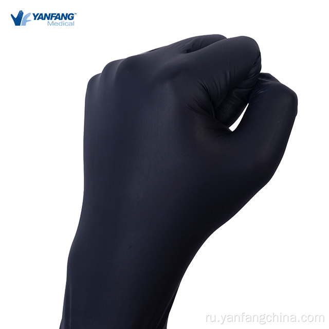 Черные механики промышленные латексные нитрильные перчатки