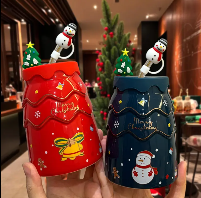 Ceramic Christmas tree mugs