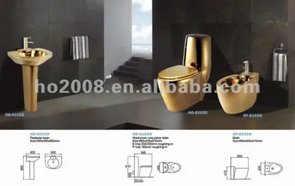 Ceramic Gold Basin Bidet Gold Toilet