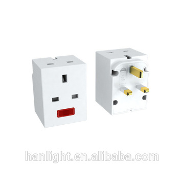 13A 3 Way LED Adapter plug with socket