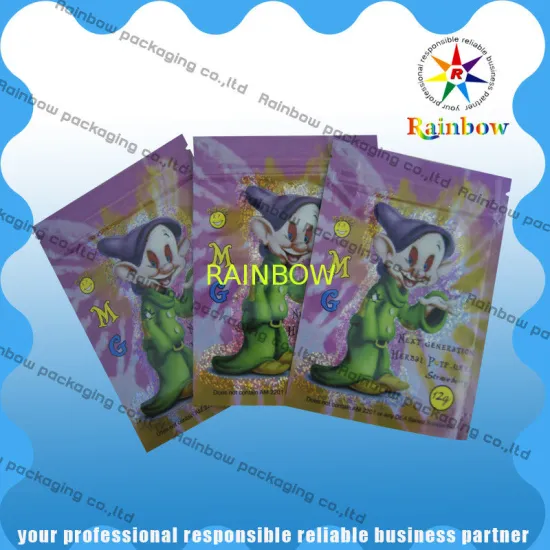 Herbal Incense Plastic Pouches Packaging , Zipper Bag