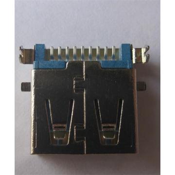 USB Receptacle Sink SMT With Fork Pegs