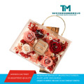 Elegante saco para presente de flores em acrílico transparente com alça