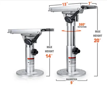 Wholesale Hot Selling Anodized Aluminum Boat Seat Pedestal with Slide Bell Bass