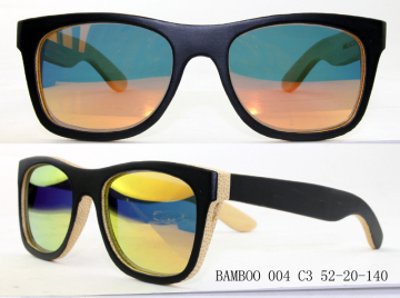 High Quality Fashion Mirror Lens Bamboo Sunglasses