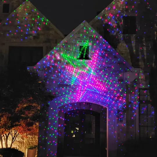 Smart Outdoor Music Projector: RGB 3D 16 Patterns Laser Lighting for Festivals and Decor