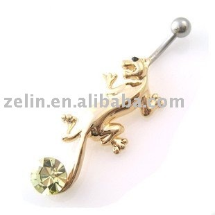 gold tiger navel piercing jewelry