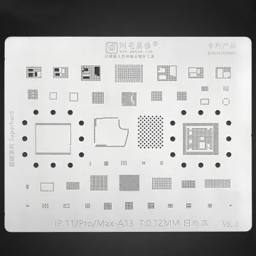 Amaoe BGA Repair Tool: Reballing Stencil for iPhone 11/Pro/Max A13 CPU SSD IC with 0.12mm Steel Tin Mesh