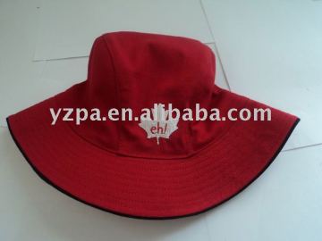 red color canvas material fishermen hats
