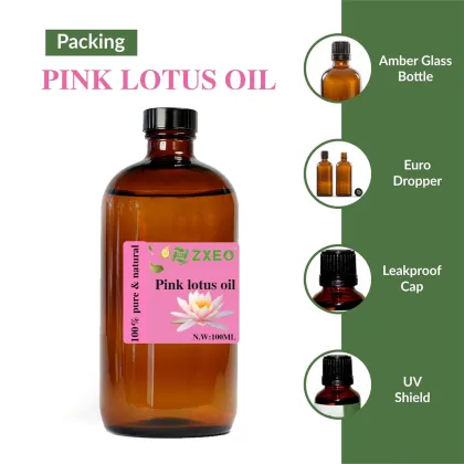 Natural Organic Pink Lotus Oil Therapeutic Grade Pink Lotus Flower Essential Oil