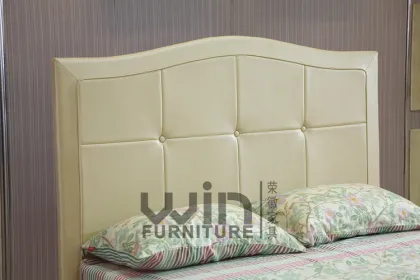 cheap white leather bedroom double bed