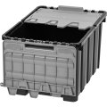 Hinged lidded plastic crate container injection moulds