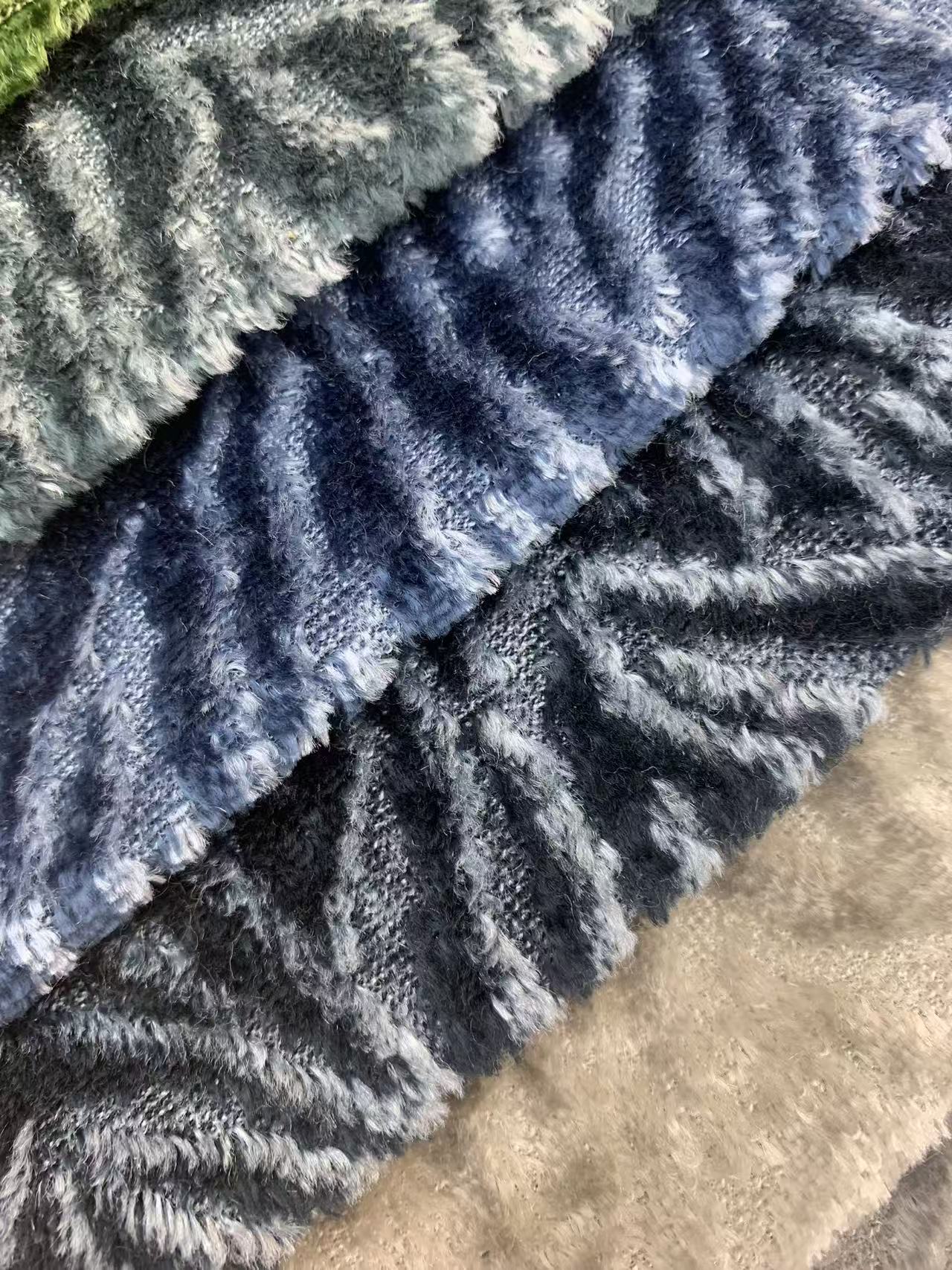 Wavy Tiger Stripe Animal Print Velvet Fabric