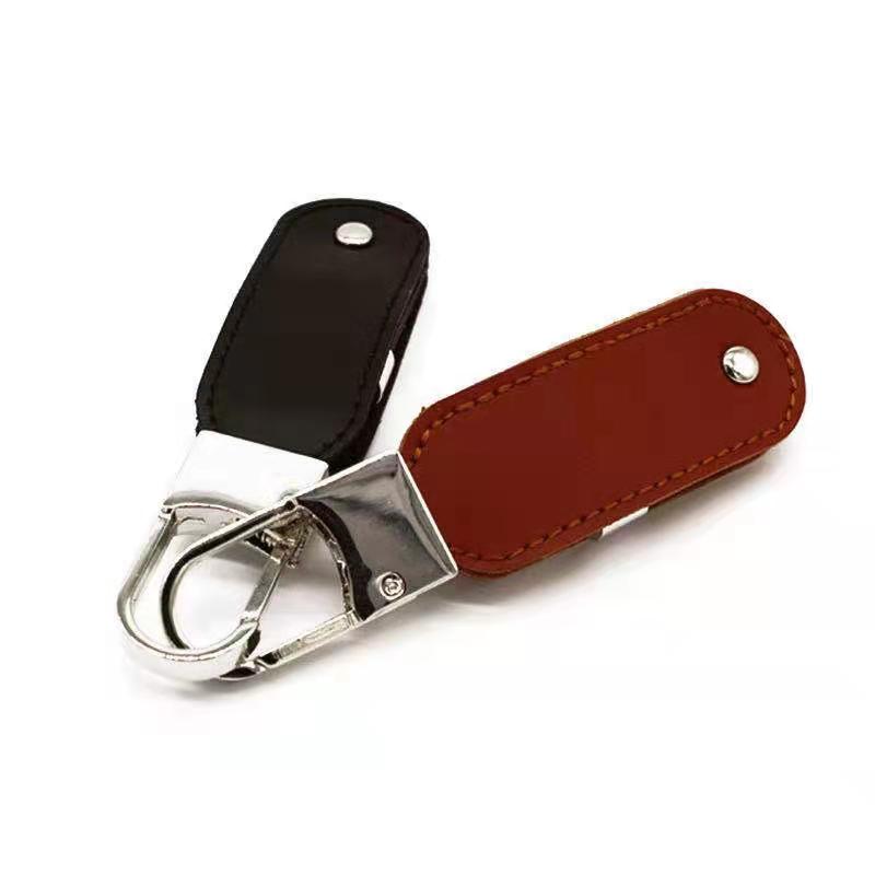 Customizable Key Ring Rotatable Leather USB Memory Stick