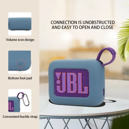 Waterproof Silicone Case Cover for JBL GO4 Speaker with Keychain