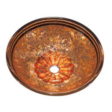 Colorful Glass Bathroom Countertop Wash Basin: New Design Decorative Round Basin