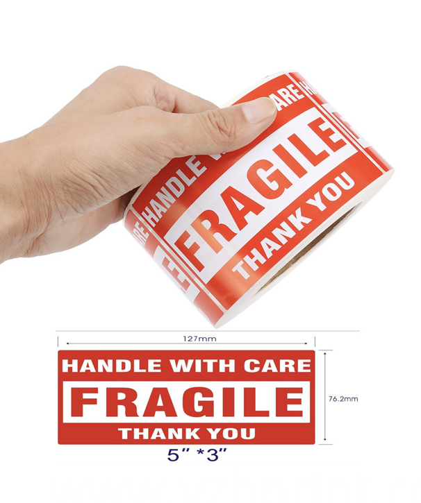 Etiquetas frágiles de pegatinas personalizadas