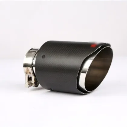 SHUNCHI Universal Car Exhaust Muffler Tips Stainless Steel AK Style Carbon Fiber Straight Edge