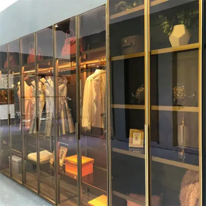 Aluminum Wardrobe Swing Glass Door Cabinet Profiles