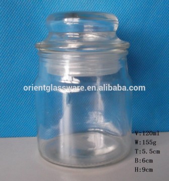 120ml 4oz transperant round mini glass candle jar with lid