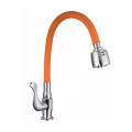 Nickel Brush Single Handle Chrome Brass Kitchen Faucet With Flexible Hose