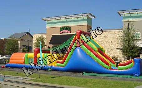 2014 inflatable interactive obstacle sports with slide provider KKB-L032