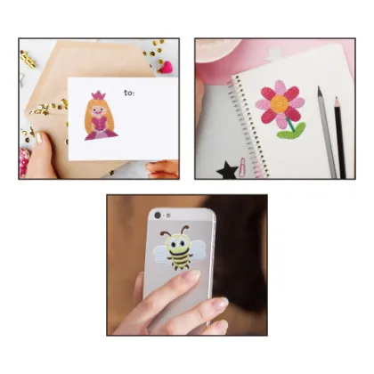 Diamond Painting Stickers bee and flower