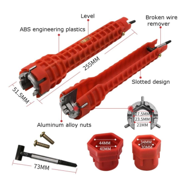 8in1 Sink Wrench Vyombo vya Usanidi wa Usafi wa Usafi