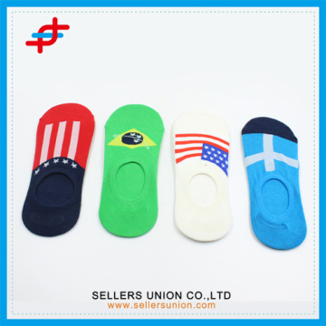 2016 moda ragazzi Flag calzini cotone invisibile