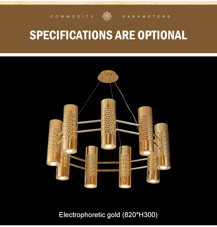 G-Lights Creative Design White Indoor Living Room Villa Hotel GU10 Iron Copper Led Chandelier Pendant Light