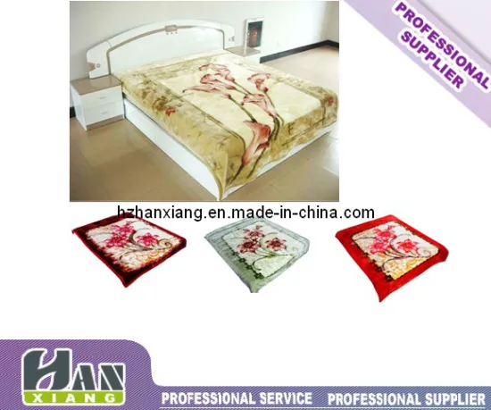 OEM Blanket Exporter Polyester Raschel Bed Cover Baby Child Blanket (hx811)