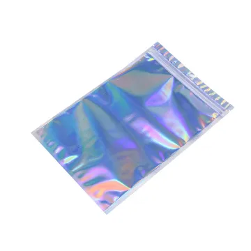 zipper lock small colored hologram mylar bags