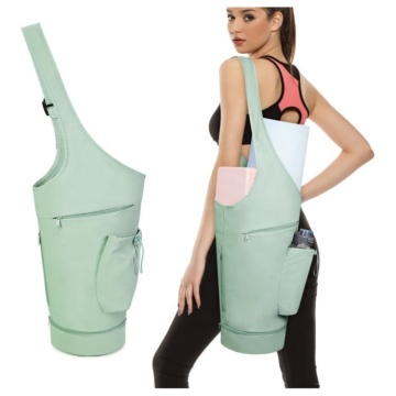 Waterproof Large Adjustable Yoga Mat Carrier Bag with Wet Pocket and Drawstring Water Bottle Slot