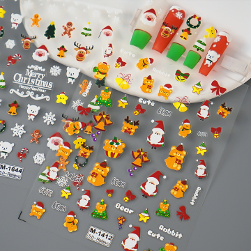 2024 Festive 3D Christmas Nail Art Stickers