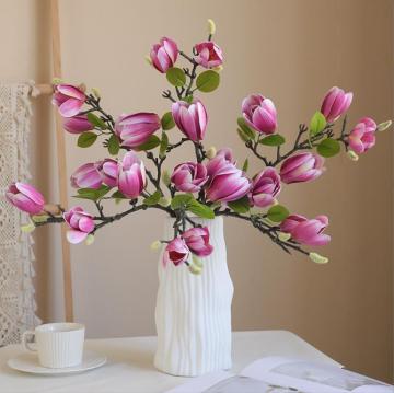 High Quality 3D Real Touch Artificial Magnolia Flowers for Home Decor