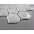 White Stone Pattern Glass Mosaic Tiles For Kitchen