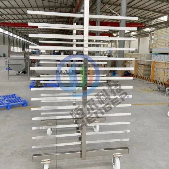 304 Stainless Steel Meat Hanging Trolley for Smokehouse Meat Processing