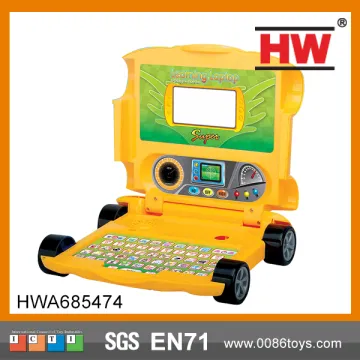 Educational Plastic Racing Car Shaped Kids Learning Laptop