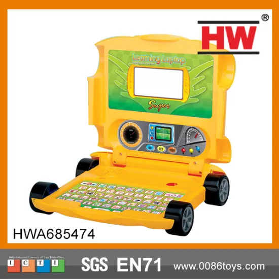 Educational Plastic Racing Car Shaped Kids Learning Laptop