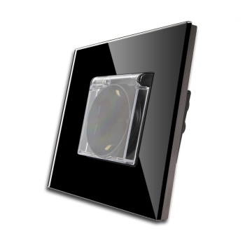 Bingoelec EU Standard 16A Power Socket with Waterproof Glass Panel Wall Socket
