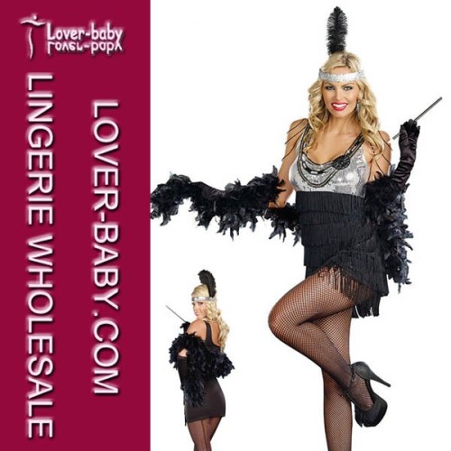 Girls Opera Dance Black Feather Costumes (L1505)