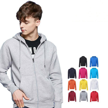 Customizable 330 GSM Unisex Men's Zip-up Fleece Hoodie for Wholesale