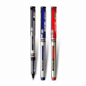 Roller Pens with 0.5mm Tip, Comes in Black, Blue and Red Colors