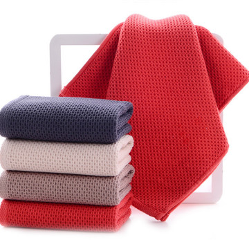 Custom Logo Factory Yarn Dyed Cotton Waffle Weave Kitchen Tea Towels